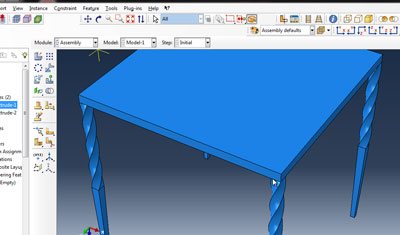 آموزش محاسبه بار گرانشی روی میز در abaqus